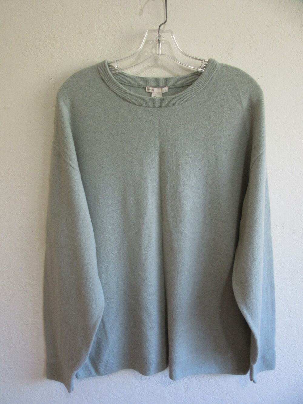 H&M Sage Green Pullover Crew Neck Long Sleeve S Cashmere Sweater-CA